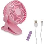 relaxdays Tischventilator Ventilator klein 3 Stufen, Rosa - Klemmventilator mit schwenkbarem Kopf und leiser Betriebslautstärke