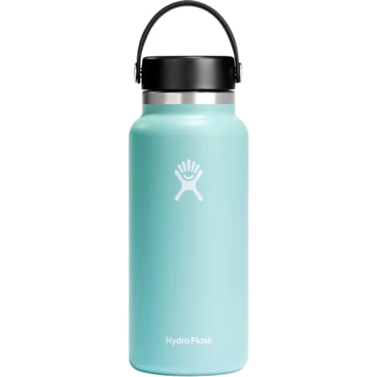 HYDRO FLASK - Trinkflasche 946ml (32oz) - Isolierte Wasserflasche aus Edelstahl - Sportflasche mit auslaufsicherem Flex Cap-Deckel & Gurt - Thermoflasche Spülmaschinenfest - Weite Öffnung - Dew – Bild 1