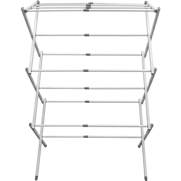 Spetebo Teleskop Wäscheständer, ausziehbar und klappbar, 4-7,5 m Trockenlänge, weiß, 104 x 43-75 cm – Bild 6