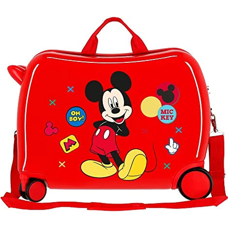 Disney Mickey Enjoy the Day Kinder-Koffer Rot 50x38x20 cms Hartschalen ABS Kombinationsschloss 34L 2,1Kgs 4 Räder Handgepäck – Bild 3