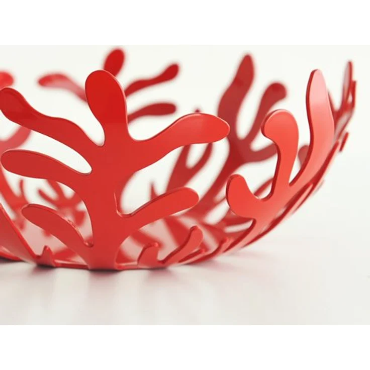 Alessi Mediterraneo ESI01/25 R Obstschale aus Edelstahl, glänzend poliert, rot (25 cm Durchmesser) – Bild 4