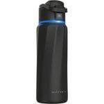 WaterH Boost Smart Trinkflasche 946ml, Aluminium Schwarz, mit LED-Touch-Display und App-Integration für Hydrationstracking