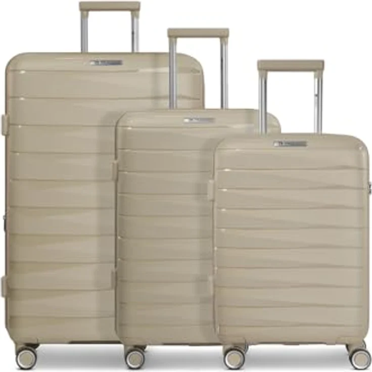 Franky Trolleyset London, 4 Rollen, 3-teilig, Polycarbonat, Schwarz – Bild 1