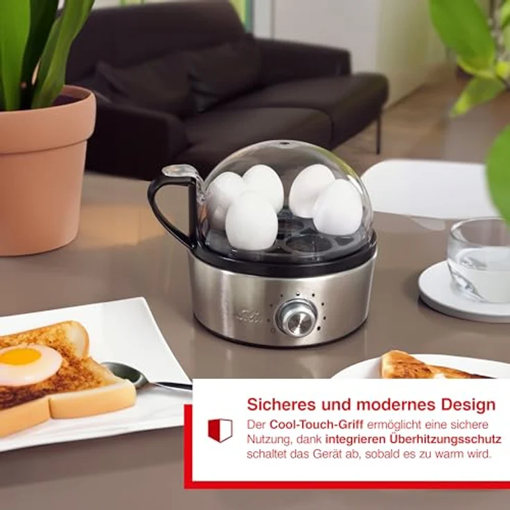 Solis of Switzerland Egg Boiler & More, Typ 8272, für bis zu 7 Eier, mit Cool-Touch-Griff, Timer und Edelstahlgehäuse – Bild 4