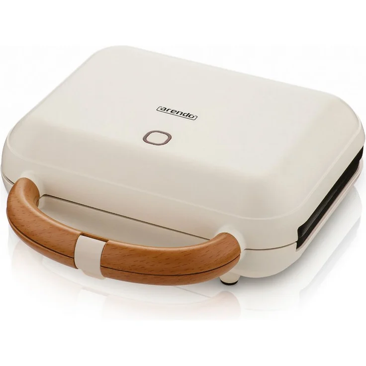 Arendo 3-in-1 Sandwichmaker, Waffeleisen & Kontaktgrill mit 900 W, antihaftbeschichteten abnehmbaren Platten, Temperaturkontrolle, Beige, BPA-frei