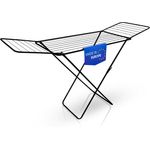 BigDean Wäscheständer Zusammenklappbar Schwarz 18m Trockenlänge mit X-Beinen