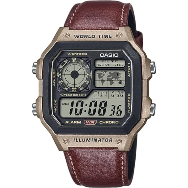Casio Klassische Uhr AE-1200WHL-5AVEF, Utility Color Armbanduhr in Braun – Bild 1
