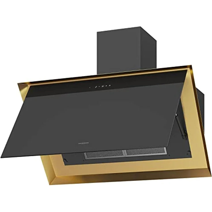Oranier schwarze breite Kopffrei Wandhaube 90 cm Abluftbetrieb Aura - effektive Dunstabzugshaube im Schräghauben Design – Bild 2
