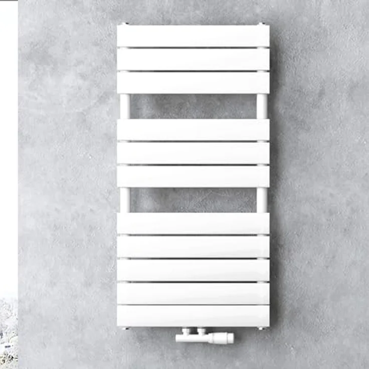 doporro Design Badheizung Flachheizkörper 100x50cm Weiß, Einlagig Horizontal 2in1, Mittelanschluss oder Seitenanschluss – Bild 1