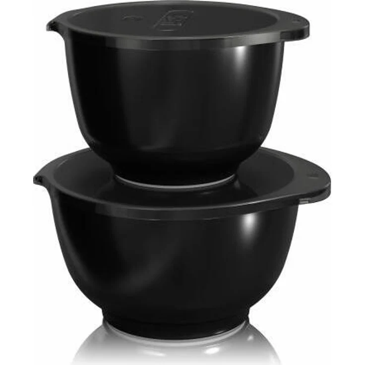 Rosti Margrethe-Set 4-teilig, Rührschüsseln 1,5 + 3 L, Schwarz, Gefrier- und Mikrowellengeeignet, Durostima
