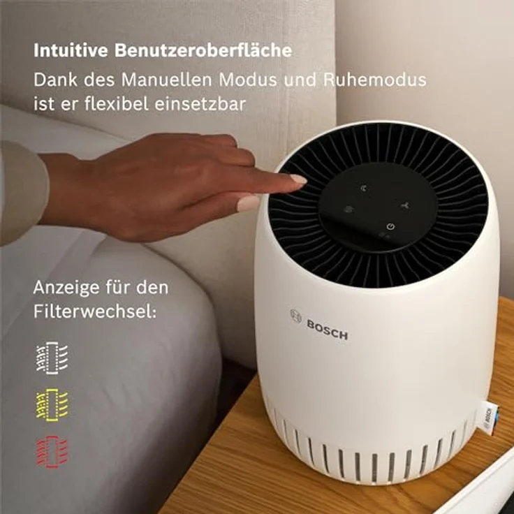 Bosch Luftreiniger Air 500, HEPA-Filter für Räume bis 42 m², kompaktes Design mit USB-C-Ladeanschluss – Bild 5