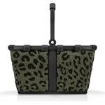 REISENTHEL® carrybag XS teddy leo olive, kompakter Einkaufskorb aus flauschigem Polyester mit 5l Volumen und Aluminiumrahmen