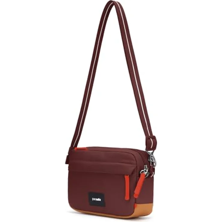 Pacsafe Crossbody Bag mit Diebstahlschutz, garnet red, 2,5 l Volumen, RFID Blocker, wasserfest – Bild 4