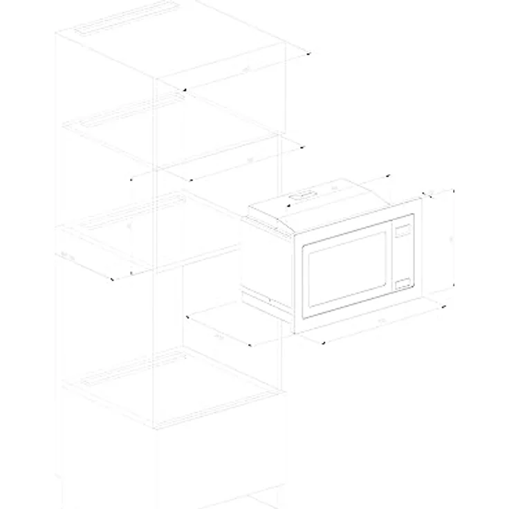 Respekta Einbau-Mikrowelle MW733 / 17 L Mikrowelle ohne Grillfunktion/Mikrowelle 700 Watt / 5 Leistungsstufen/Digitaltimer / 38 x 56 x 50 cm Einbaumaße (H x B x T) – Bild 5
