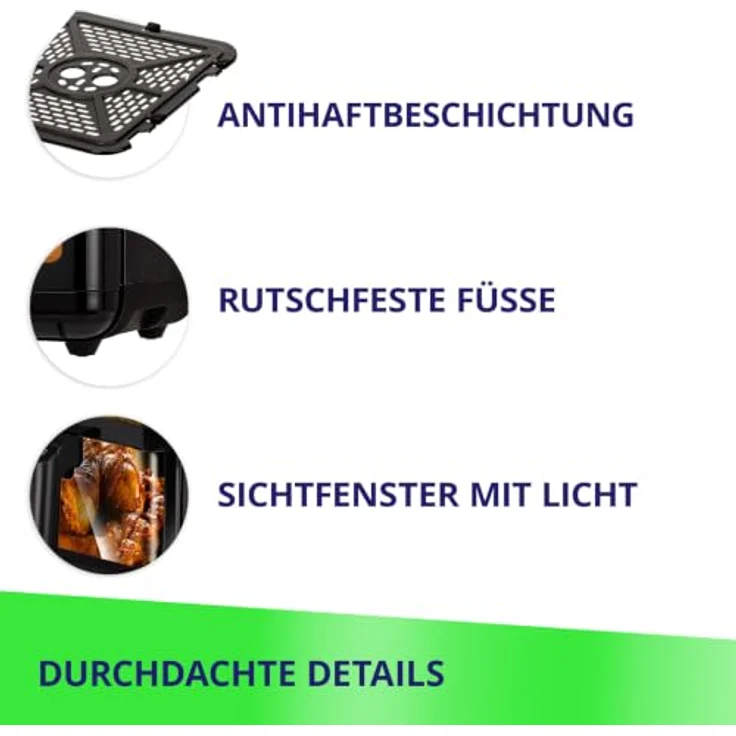 MPM MFR-13, Große Heißluftfritteuse mit 12 Litern, Doppelkammer, 3000W, Sync & Dual-Cook Funktion, Schüttel-Erinnerung – Bild 8