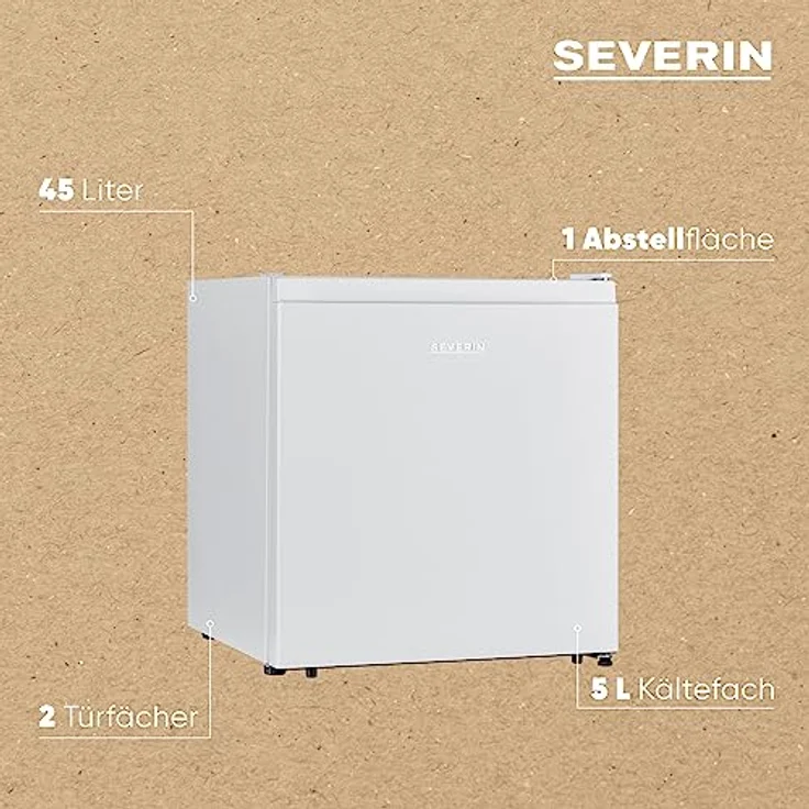 SEVERIN Kühlbox mit Kältefach, reichlich Stauraum, besonders leise, austauschbarer Türanschlag, 45 L Nutzinhalt, weiß, KB 8884 – Bild 4