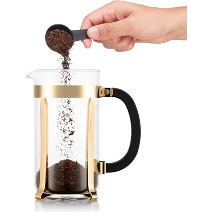 Bodum Chambord Kaffeebereiter 8 Tassen mit Metallrahmen, Edelstahl, Gold, 24 x 50 x 27.2 cm – Bild 3