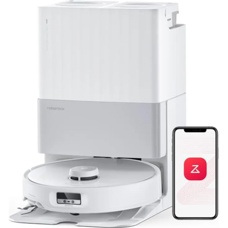 Roborock Qrevo Edge Saugroboter mit Wischfunktion, 18.500Pa Saugkraft, AdaptiLift™ Chassis, FlexiArm Design™, Dual Anti-Tangle-System, Hebarer Wischmopp, Sprachsteuerung „Hello Rocky“