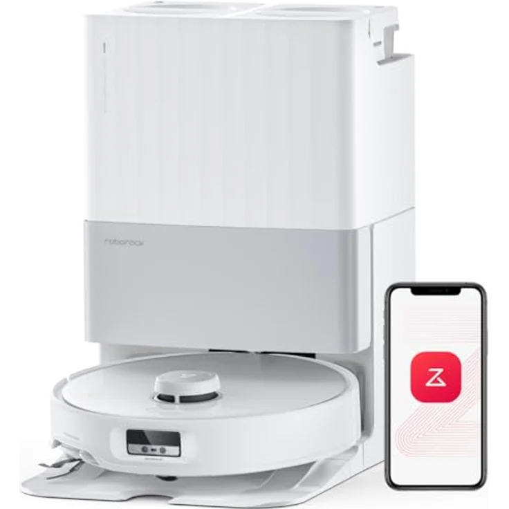 Roborock Qrevo Edge Saugroboter mit Wischfunktion, 18.500Pa Saugkraft, AdaptiLift™ Chassis, FlexiArm Design™, Dual Anti-Tangle-System, Hebarer Wischmopp, Sprachsteuerung „Hello Rocky“ – Bild 1