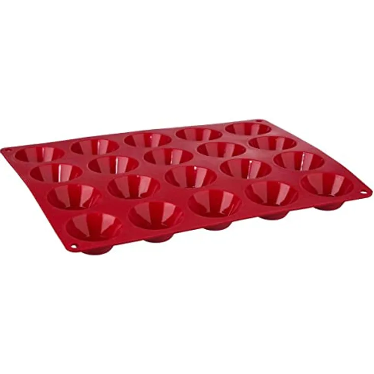 Silikonform für 20 Pralinen rot
