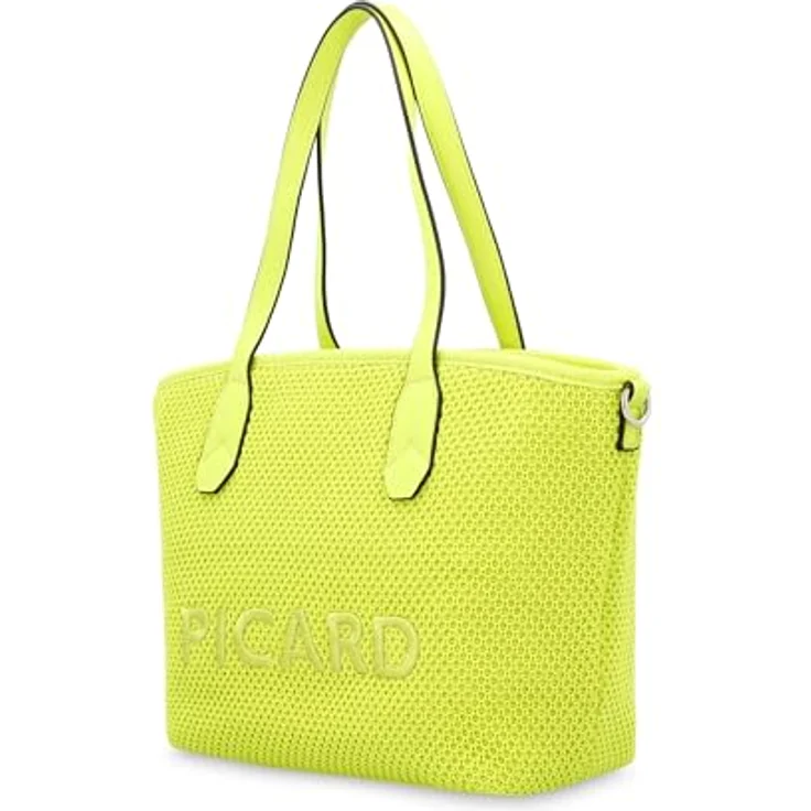 Picard Shopper Knitwork, Einkaufstasche aus 100% recyceltem PU, grün, mit Reißverschluss und abnehmbarem Schultergurt, 12 L – Bild 2