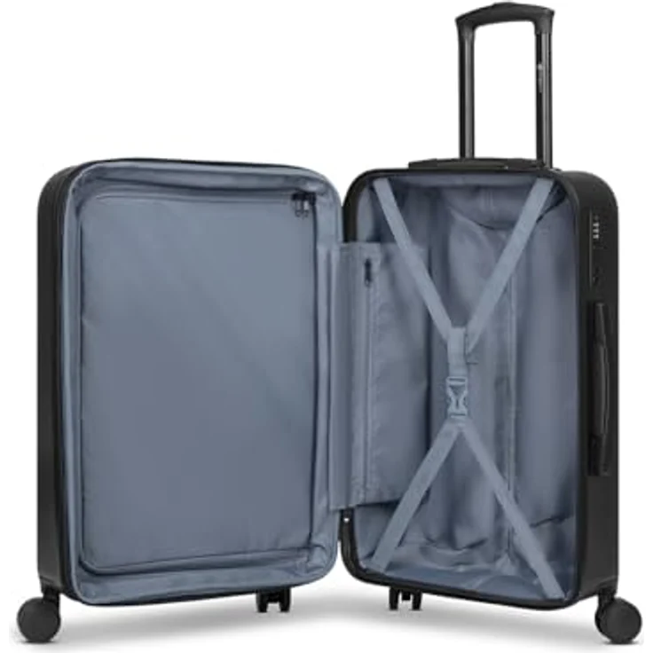 Bugatti Valencia 2.0, 4 Rollen Trolley M 65 cm mit Dehnfalte, Schwarz, (64 l) – Bild 5