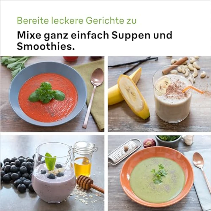 Braun Stabmixer MultiQuick 5 MQ 50001 M, 1000W, 21 Geschwindigkeitsstufen+Turbo, Edelstahl Pürierfuß, Easy Click System, SplashControl, Inkl. 600ml Becher, Weiß – Bild 6