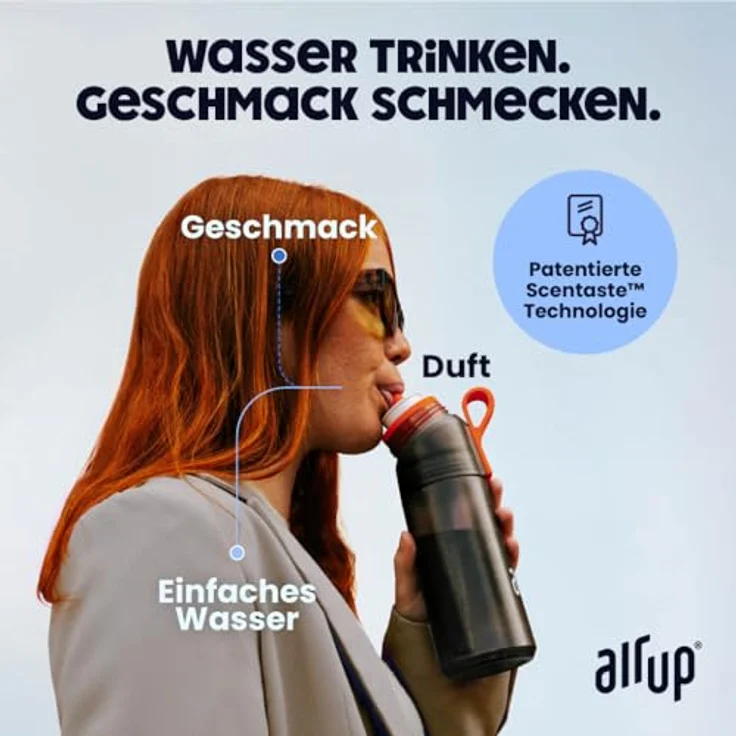 air up® Trinkflasche (600 ml) für Schule, Sport, Gym | inkl. 5 zuckerfreien Duft-Pods & Strohhalm | Blaue Wasserflasche mit Geschmack - Kinder, Jungen, Mädchen | Kohlensäure-geeignet – Bild 2