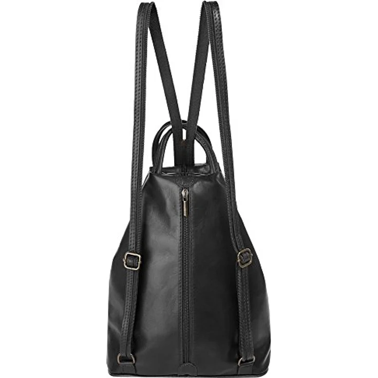 Samantha Look Cityrucksack, echt Leder, Made in Italy, kompakte Größe, verstellbare Schulterriemen, verstärkter Boden – Bild 8