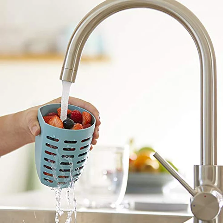 Mepal - Fruitpot Ellipse - Ideal für Früchte, Obst und Gemüse unterwegs - Mit Abtropfsieb und Gabel - Spülmachinenfest - 600 ml - Nordic black – Bild 5