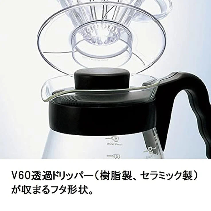 Hario V60 Coffee Server Carafe VCS-02B, 700 ml, farbloses Glas, Japan Import, 17,3 x 14,1 x 13 cm – Bild 4