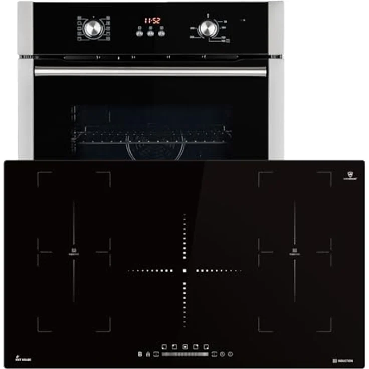 KKT KOLBE Autarkes Herdset: 60cm Einbaubackofen BO8805SS + 90cm Induktionskochfeld IH89005FZ, Heißluft, Grill, Automatik-Timer, 2-fach Wärmeschutzverglasung, Kindersicherung, A Energieeffizienz – Bild 1