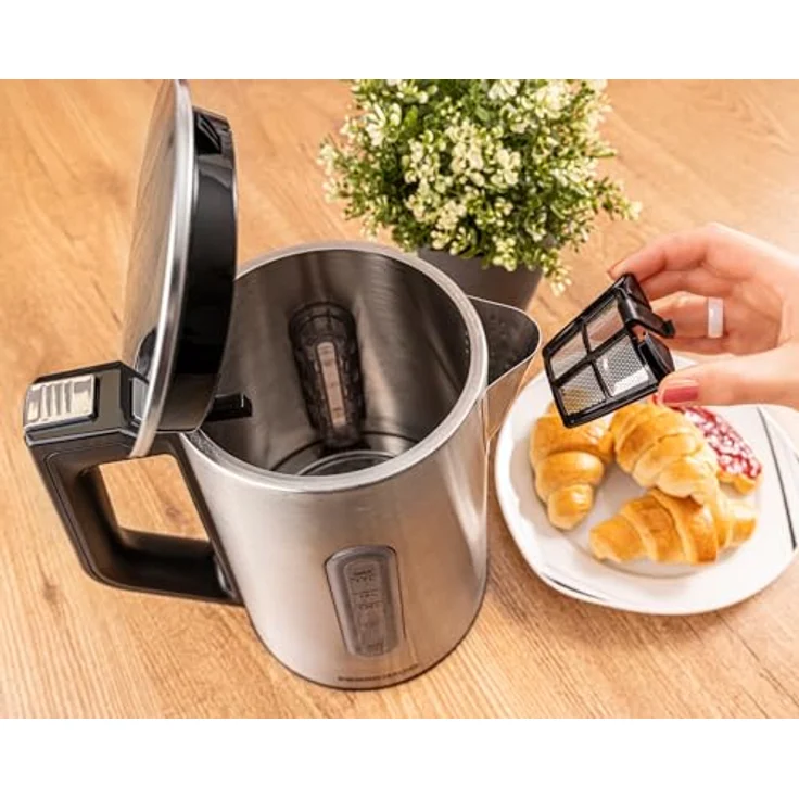ROMMELSBACHER Wasserkocher WK 3000 - Füllmenge 1,7 Liter, 1-Tasten-Steuerung, Stellstart-Funktion, Temperaturwahl von 45-100 °C, geschlossener Kannenboden, Kochstoppautomatik, 3000 Watt – Bild 5