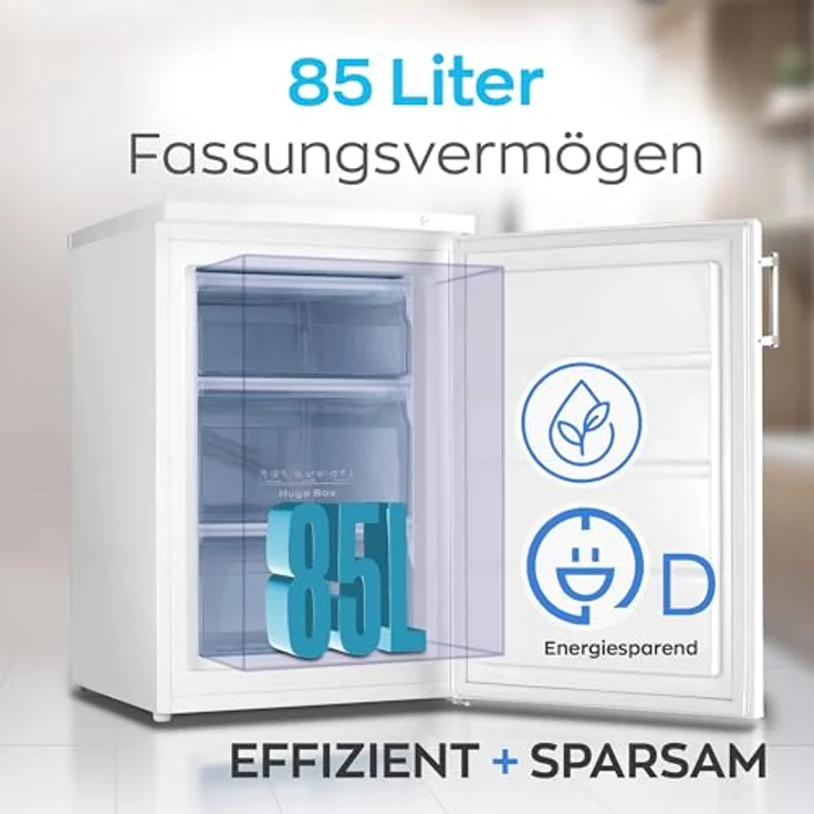 Heinrich´s Mini Gefrierschrank, 85 Liter, -18°C~-38°C, 3x Gefrierschublade, weiß – Bild 2