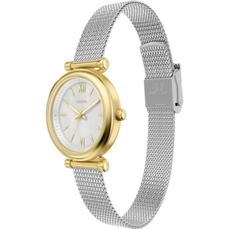 Fossil Carlie Watch, Goldfarbenes Quarz-Dreizeigerwerk mit Edelstahlarmband, 26 mm Gehäuse, kratzfestes Mineralglas, wasserdicht bis 50 m – Bild 3