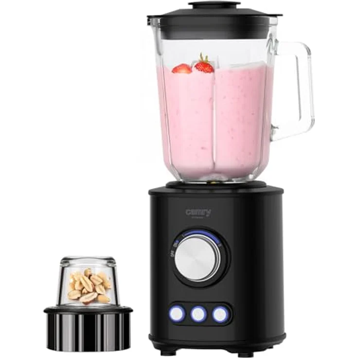 Camry Standmixer CR 4088, 1800 W, Tischmixer mit Titanium Klingen und 1,5L Glaskrug, schwarz – Bild 1