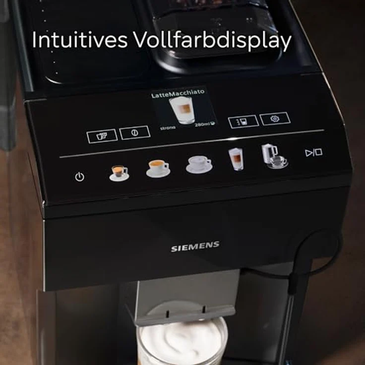 Siemens Kaffeevollautomat EQ500 classic, TFT-Display, 5 Kaffee- und Milchgetränke, Doppeltassenfunktion, einfache Reinigung, Schwarz, TP511E19 – Bild 4
