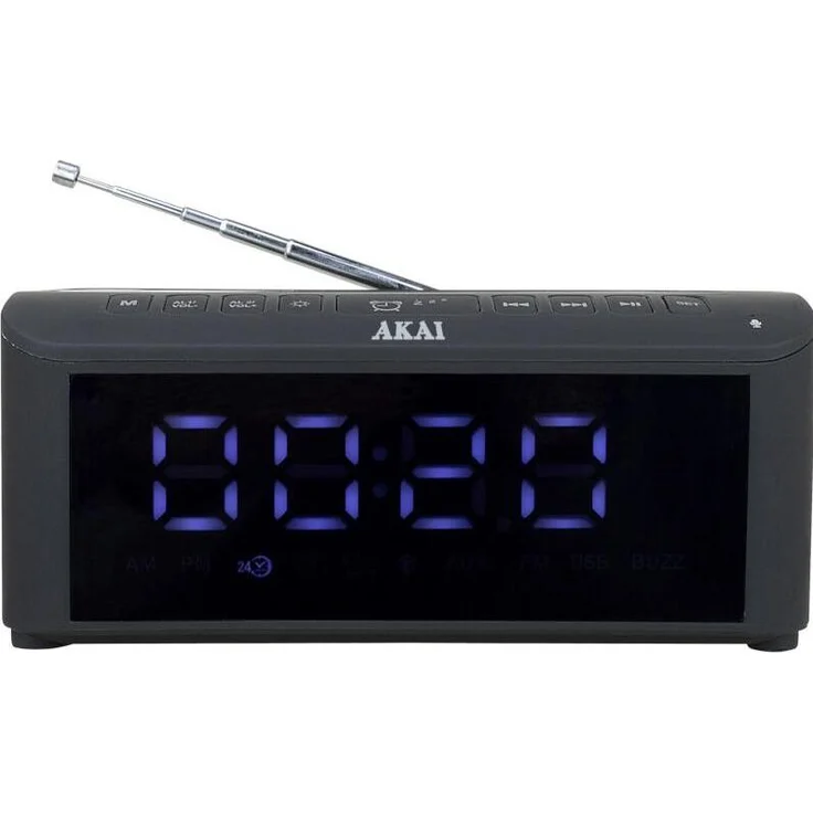 Akai Professional ACRB-1000, Radiowecker mit digitalem Tuner, LED-Display, Bluetooth und USB Verbindung, schwarz