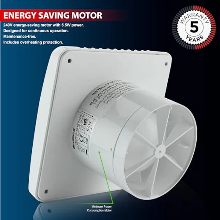 VENTS Silenta-M 100 T, Kleinraumventilator Wandventilator mit Nachlauf, weiß, 78 m³/h, 26 dB(A) – Bild 6
