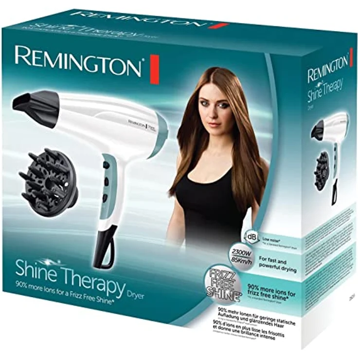 Remington Ionen-Haartrockner Shine Therapy D5216, 2300 Watt, Stylingdüse, Diffusor, weiß – Bild 2