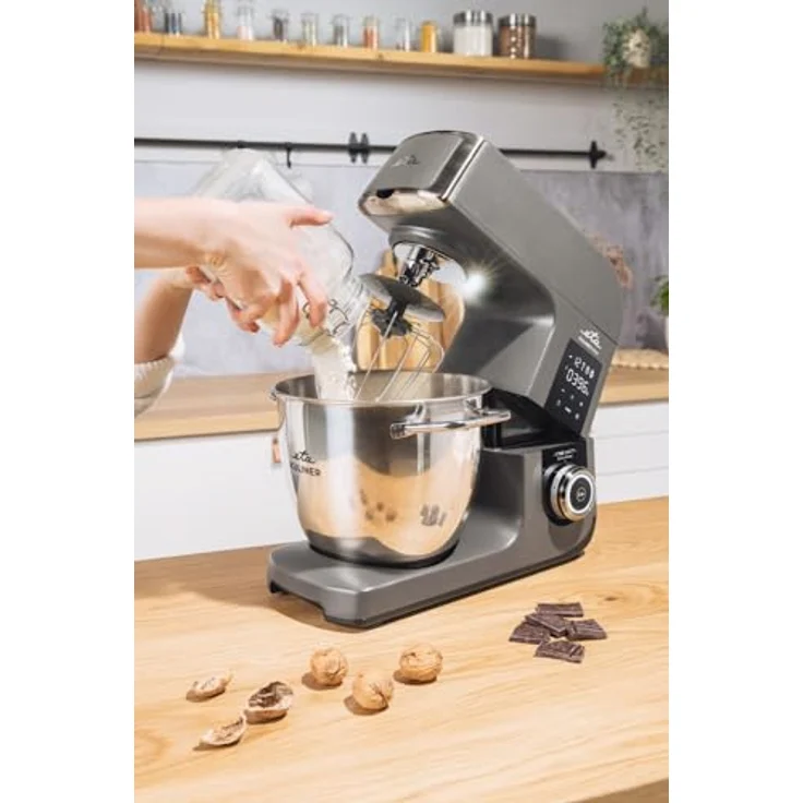 ETA Küchenmaschine Gratus Kuliner II I Vollmetall I 12 Geschwindigkeiten I 6.7 l und 3.5 l Edelstahl Schüssel I 1700 W I integrierte Waage I LED-Display I reiches Zubehör – Bild 3
