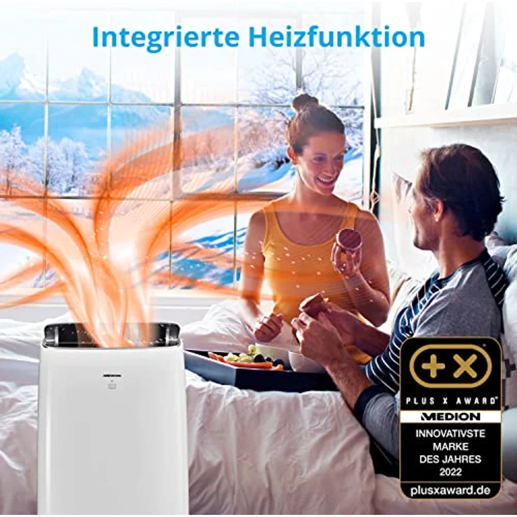 MEDION X960HS mobile Klimaanlage mit Abluftschlauch, 9.600 BTU, bis 32qm, 4in1, App Steuerung, leise, Schlafmodus, Staubfilter – Bild 2