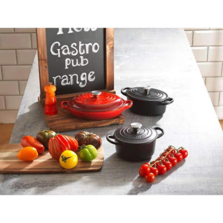 Le Creuset Kleines Mühlenset, Salz- und Pfeffermühle, ABS-Kunststoff, Je 5 x 5 x 12,1 cm, Keramik-Mahlwerk, Ofenrot – Bild 4