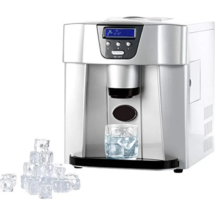 Rosenstein & Söhne EWS 2100 Eiswürfelbereiter, 130W, LCD-Display, 3 Größen, 1,8 Liter, silber – Bild 3