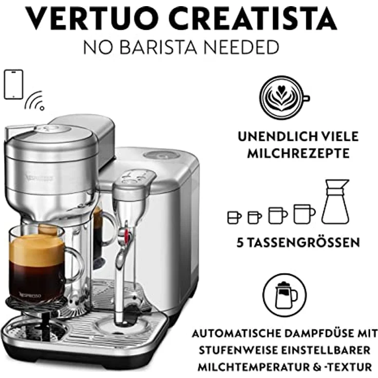 Nespresso VERTUO Creatista Kapselmaschine, Stainless Steel - Preisvergleich – Bild 2
