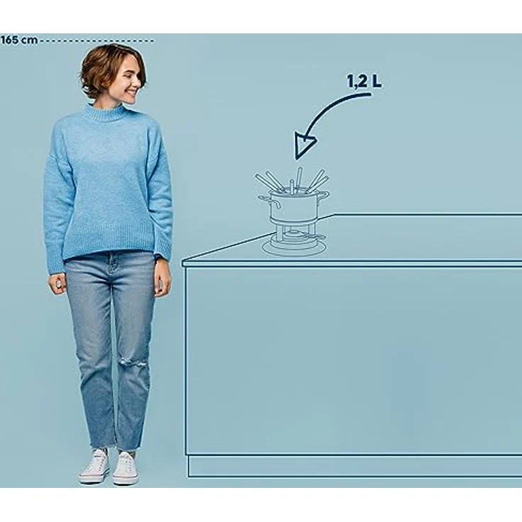 Kela 10968 Fondue-Set, Fleischfondue, 10-teilig, Für 6 Personen, Edelstahl, 1,7 l, Cailin – Bild 3