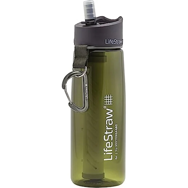 LifeStraw Go 2 Nachfüllbare Wasserflasche mit Eingebautem (2-Stufig) Green Filter, Grün, M – Bild 2