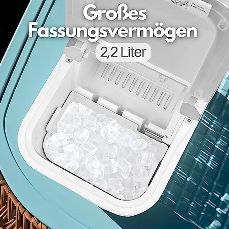 Steinborg SB-520 Eiswürfelmaschine, 12 kg in 24h, 2,2L, edelstahl – Bild 2