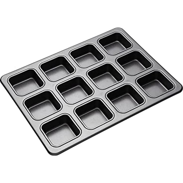 Master Class Antihaft-Brownie-Backform mit Mulden, Stahl, Grau, 26 x 34 x 3 cm – Bild 2