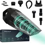 JAP S3 Akku Handstaubsauger Testsieger - Beutellos Kabellos - Nass Trocken, Tierhaare - 5 Aufsätze Schwarz